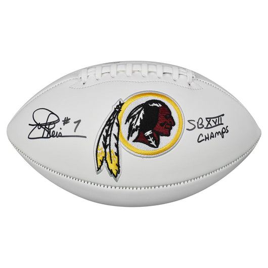 Joe Theismann Signed SB XVII Champs Inscription Washington Redskins Logo Football (JSA)