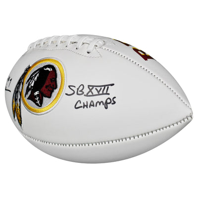 Joe Theismann Signed SB XVII Champs Inscription Washington Redskins Logo Football (JSA)