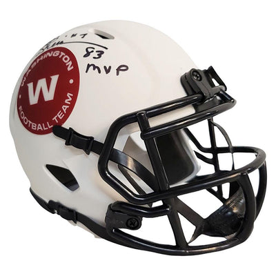 Joe Theismann Signed 83 MVP Inscription Washington Football Team Lunar Speed Mini Football Helmet (JSA)