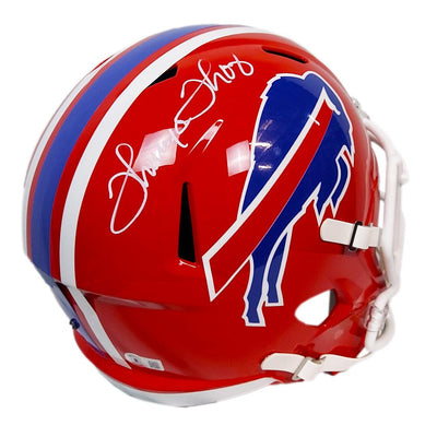Thurman Thomas Signed Buffalo Bills Throwback 87-01 Speed Full-Size Replica Football Helmet (Beckett)