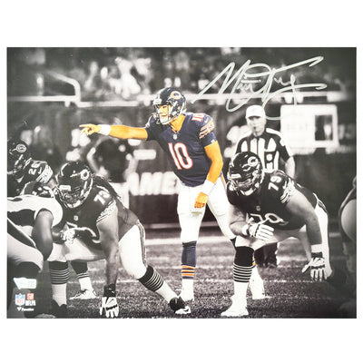 Mitchell Trubisky Signed Chicago Pose 1 Football 11x14 Photo (Fanatics)