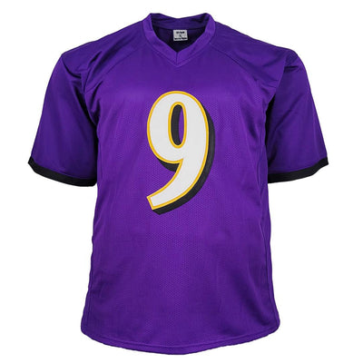 Justin Tucker Signed Baltimore Purple Football Jersey (Beckett)