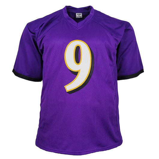 Justin Tucker Signed Baltimore Purple Football Jersey (Beckett)
