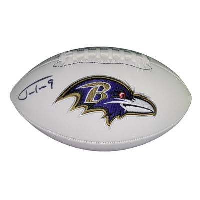 Justin Tucker Signed Baltimore Ravens Official NFL Team Logo Football (Beckett)