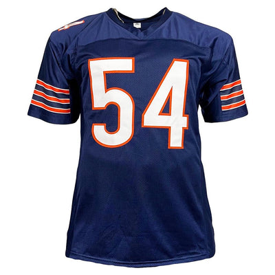 Brian Urlacher Signed HOF 2018 Inscription Chicago Navy Football Jersey (Beckett)