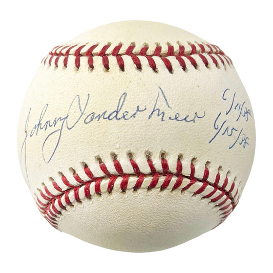 Johnny Vander Meer Signed 6/11/38 - 6/15/38 Inscription Rawlings Official Major League Baseball (JSA)