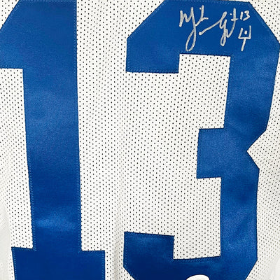 Mike Vanderjagt Signed Indianapolis White Football Jersey (JSA)