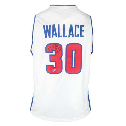 Rasheed Wallace Signed Detroit White Basketball Jersey (Beckett)