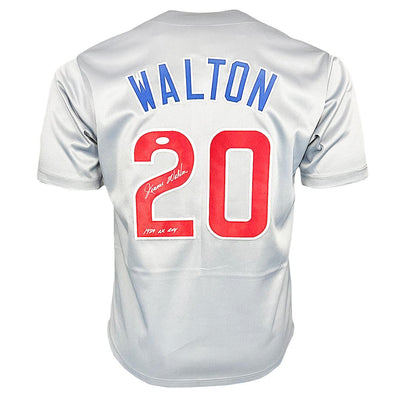Jerome Walton Signed 1989 NL ROY Inscription Chicago Grey Baseball Jersey (JSA)