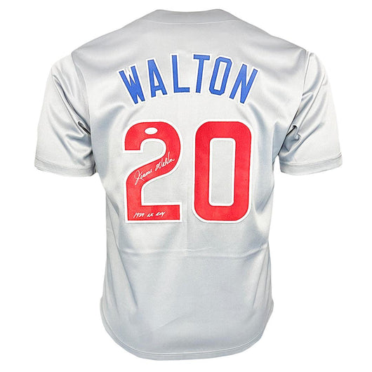 Jerome Walton Signed 1989 NL ROY Inscription Chicago Grey Baseball Jersey (JSA)