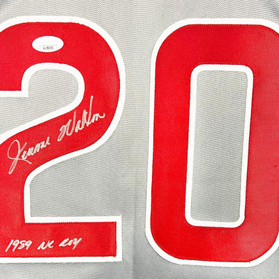 Jerome Walton Signed 1989 NL ROY Inscription Chicago Grey Baseball Jersey (JSA)