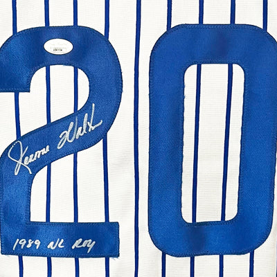 Jerome Walton Signed 1989 NL ROY Inscription Chicago Pinstripe Baseball Jersey (JSA)