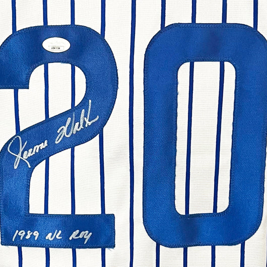 Jerome Walton Signed 1989 NL ROY Inscription Chicago Pinstripe Baseball Jersey (JSA)