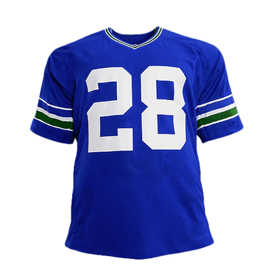 Curt Warner Signed Seattle Football Blue Jersey (JSA)