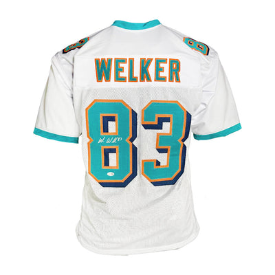 Wes Welker Signed Miami White Football Jersey (JSA)
