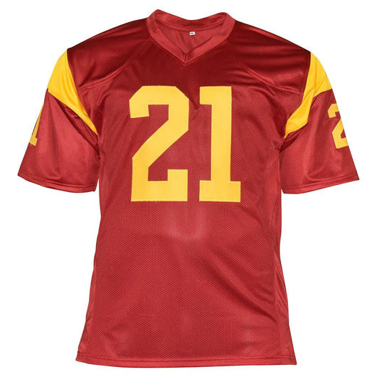 LenDale White Signed 03-04 Rose Bowl Champs Inscription USC College Red Football Jersey (JSA)