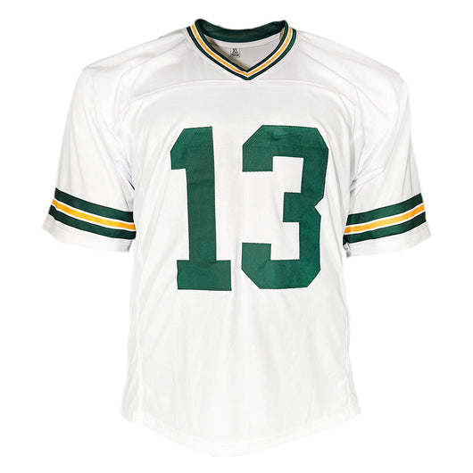 Dontayvion Wicks Signed Green Bay White Football Jersey (JSA)