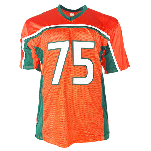 Vince Wilfork Signed Miami College Orange Football Jersey (Beckett)