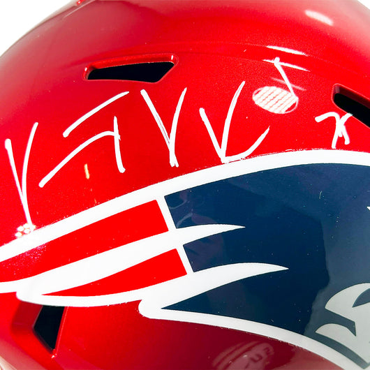 Vince Wilfork Signed New England Patriots Flash Full-Size Replica Football Helmet (Beckett)