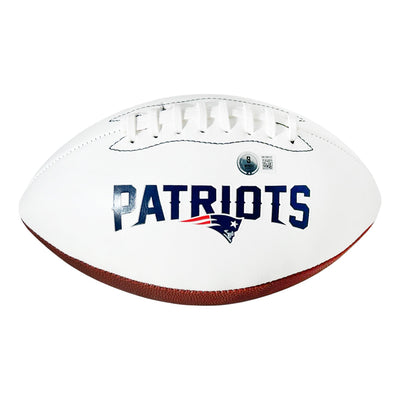 Vince Wilfork Signed New England Patriots Official NFL Team Logo Football (Beckett)