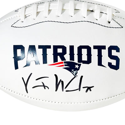 Vince Wilfork Signed New England Patriots Official NFL Team Logo Football (Beckett)