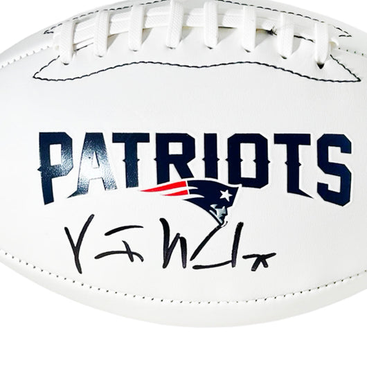 Vince Wilfork Signed New England Patriots Official NFL Team Logo Football (Beckett)