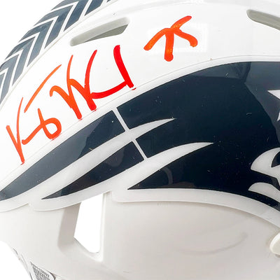 Vince Wilfork Signed New England Patriots Salute to Service 2024 Mini Football Helmet (Beckett)