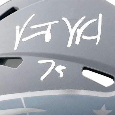 Vince Wilfork Signed New England Patriots Slate Alternate Speed Mini Football Helmet (Beckett)