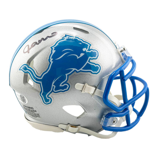 Jameson Williams Signed Detroit Lions Speed Mini Football Helmet Black Ink (JSA)