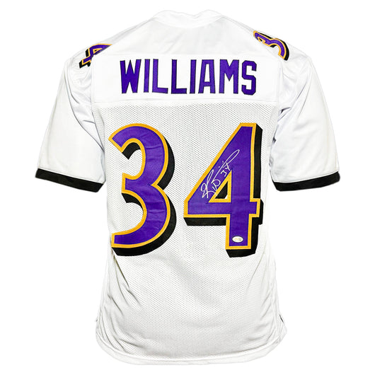 Ricky Williams Signed Baltimore White Football Jersey (JSA)