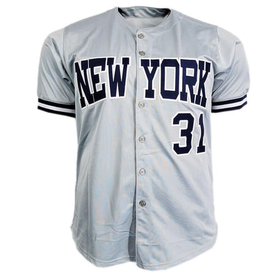Dave Winfield Signed Stats Inscription New York Grey Baseball Jersey (JSA)