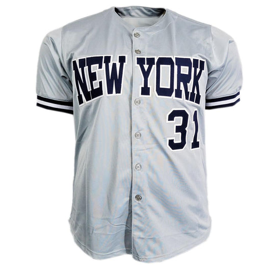 Dave Winfield Signed Stats Inscription New York Grey Baseball Jersey (JSA)