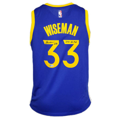 James Wiseman Signed 2020 #2 Pick Inscription Warriors Nike Jersey (Beckett)