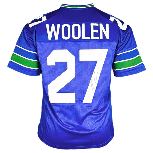 Tariq Woolen Signed Seattle Royal Blue Football Jersey (Beckett)