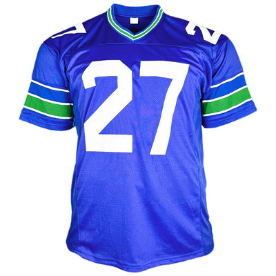 Tariq Woolen Signed Seattle Royal Blue Football Jersey (Beckett)