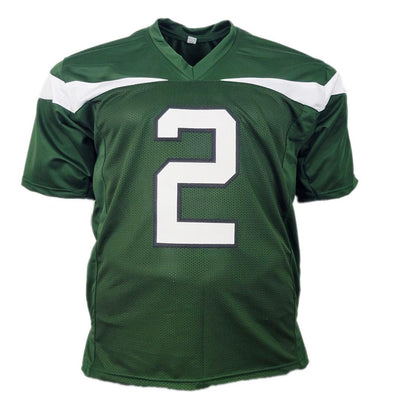 Zach Wilson Signed New York Green Football Jersey (JSA)