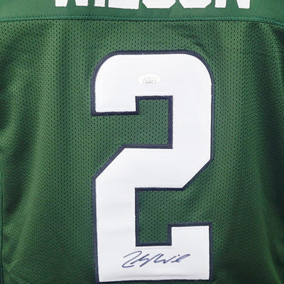Zach Wilson Signed New York Green Football Jersey (JSA)